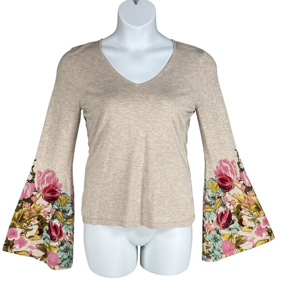 Philosophy Republic Clothing Womens M Floral Bell Sleeve Sweater Top Fairycore - Picture 1 of 15